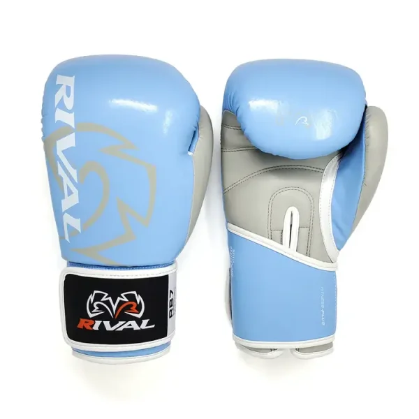 Rival RB7 Fitness Plus Bag Gloves - Baby Blue/Grey in Baby Blue/Grey — back view