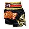 Twins Special Muay Thai Shorts TWS-154 - Black/Gold in Black/Gold — flat lay