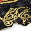 Twins Special Muay Thai Shorts TWS-154 - Black/Gold in Black/Gold — three‑quarter angle