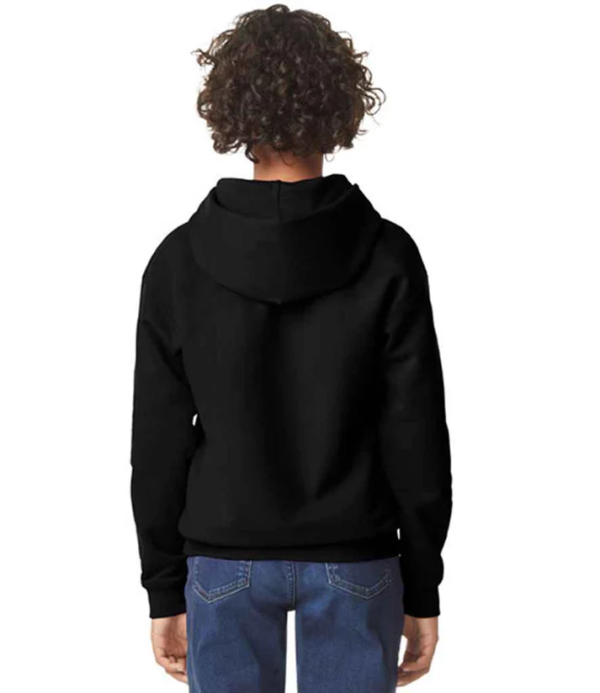 Black Back Rashtag Kids Autism Aware Hoodie - Black in Black — side profile