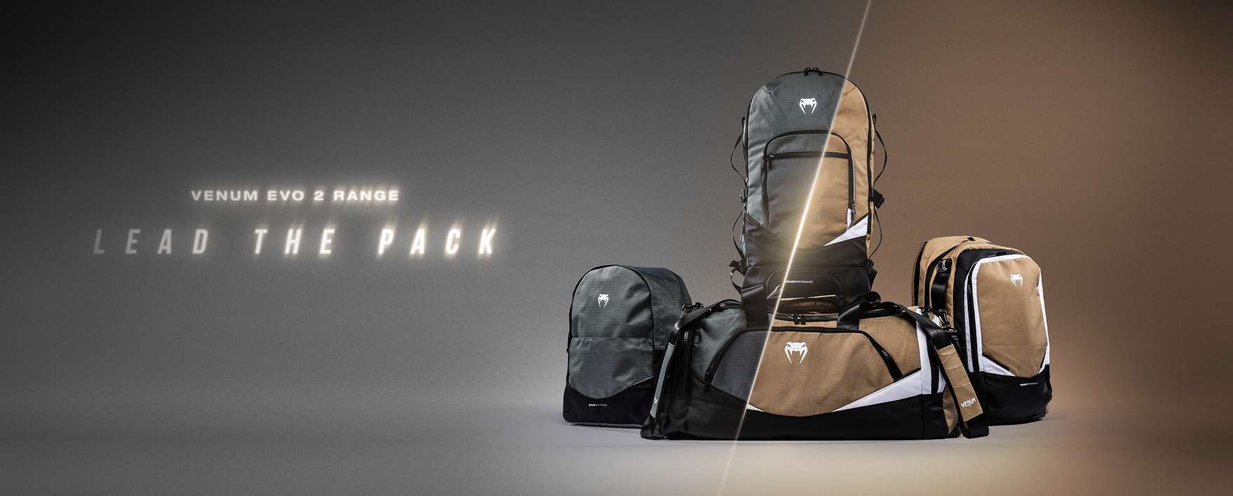 An Image showcasing a variety of Venum brand bags and backpacks