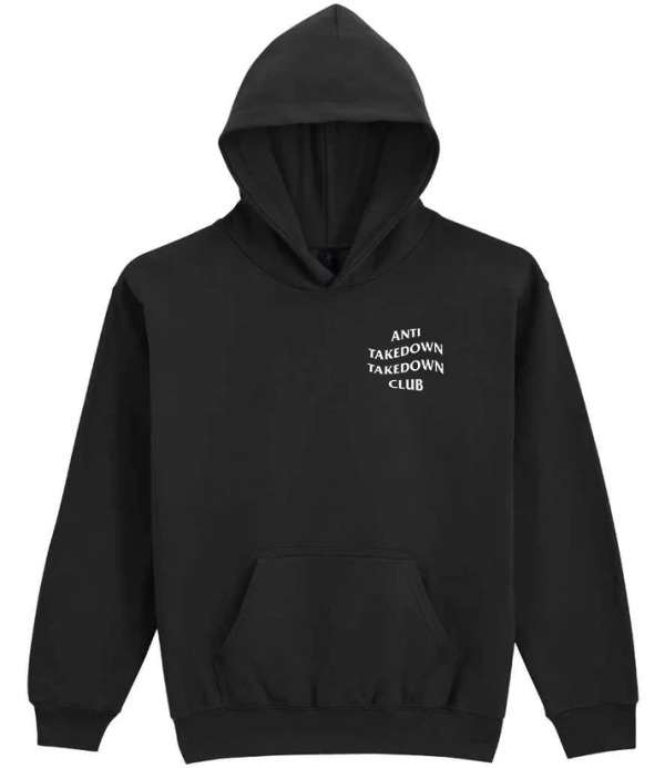 Rashtag Kids Anti Takedown Takedown Club Hoodie - Black in Black — sleeve detail