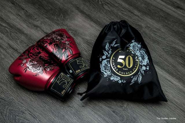 Title image of Muay Thai Gloves category, depicting Fairtex Golden Jubilee gloves