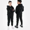 Progress Kids Hoodie Black 2 Progress Kids Hoodie - Black in Black — flat lay