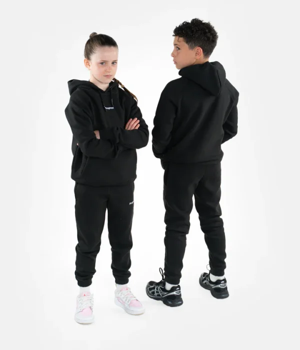 Progress Kids Hoodie Black 2 Progress Kids Hoodie - Black in Black — flat lay