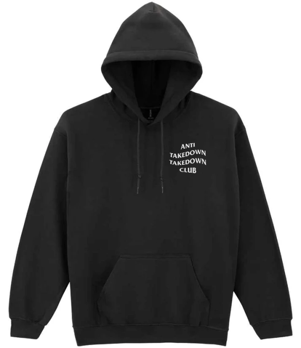 Rashtag Anti Takedown Takedown Club Hoodie - Black in Black — detail shot