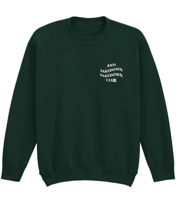 Rashtag Anti-Takedown Takedown Club Kids Sweatshirt - Green in Green — studio shot