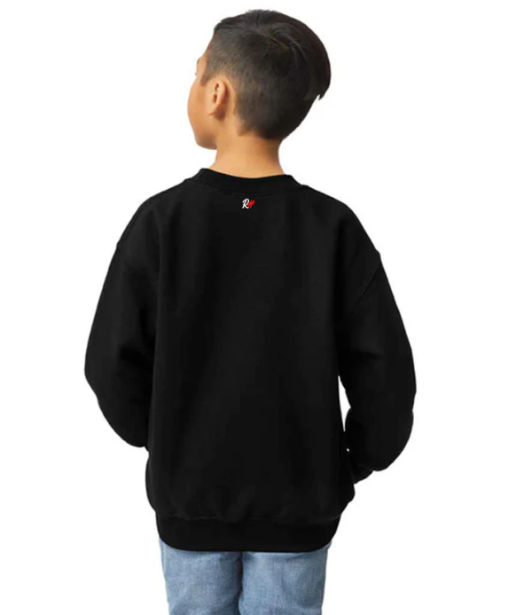 Rashtag Core Logo Kids Sweatshirt Black 1 Rashtag Core Logo Kids Sweatshirt - Black in Black — back view
