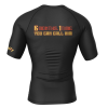 Rashtag Islam Makhachev Send Him Dagestan Rash Guard - Black in Black — detail shot