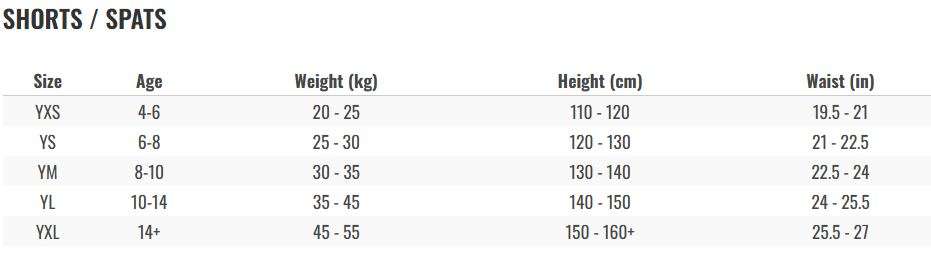Size chart