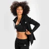 Venum Essential Womens Hoodie - Black in Black — back view