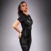 Venum Training Camp 4 0 Womens Short Sleeve Rashguard Black 2 Venum Training Camp 4.0 Women's Short Sleeve Rashguard - Black in Black — side profile