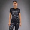 Venum Womens Tiger Dry Fit T-shirt - Black in Black — flat lay
