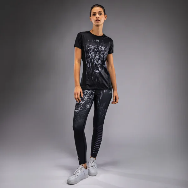 Venum Womens Tiger Dry Fit T-shirt - Black in Black — detail shot
