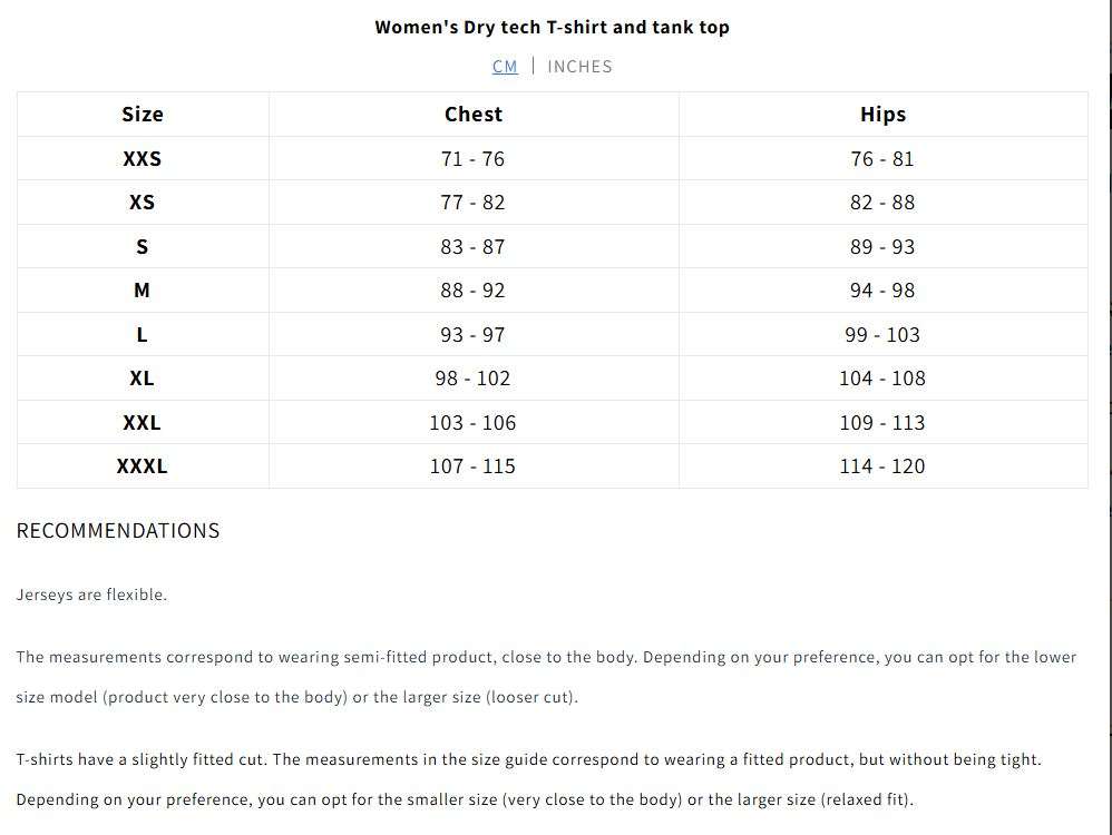 Size chart