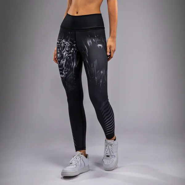 Venum Women's Tiger Leggings - Black/Silver in Black/Silver — rear print