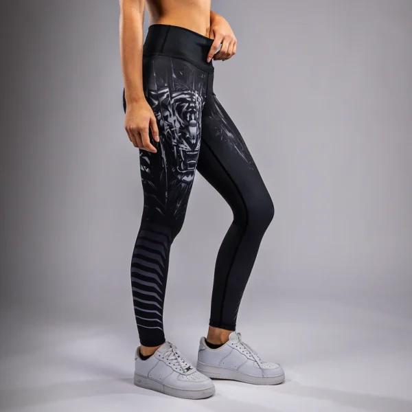 Venum Women's Tiger Leggings - Black/Silver in Black/Silver — on‑body look