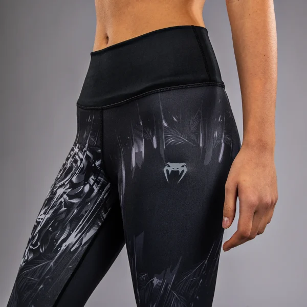 Venum Women's Tiger Leggings - Black/Silver in Black/Silver — side profile