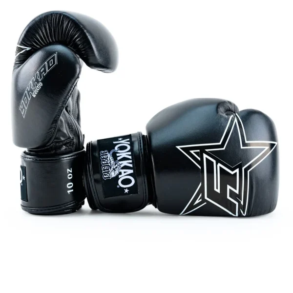 Yokkao Institution Boxing Gloves - Black in Black — side profile