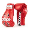 Yokkao Stadium Lace-up Boxing Gloves - Red in Red — side profile