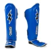 Yokkao Stadium Shin Guards - Blue in Blue — flat lay