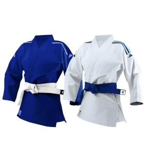 Adidas Club Judo Gi 350g available in white and blue for beginners and club training.
