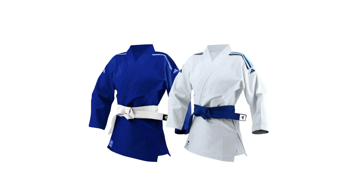 Adidas Club Judo Gi 350g available in white and blue for beginners and club training.
