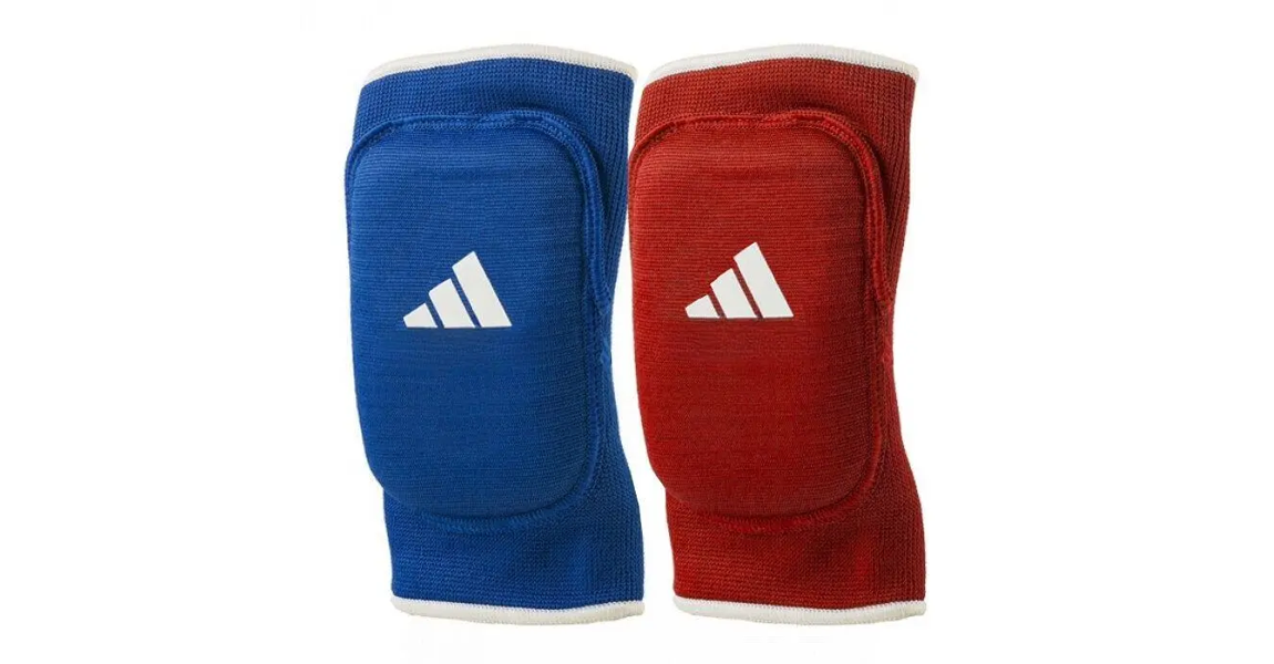 Adidas knee supports in Blue and Red