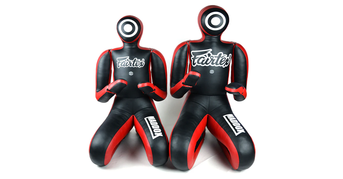 A product image of the Fairtex Grappling Dummies in two sizes