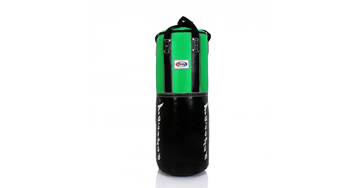 A product image of the Black and Green Fairtex Heavy Duty Punch Bags