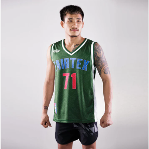 Thai Fighter wearing the JS19 Vests and Tanks in Green for casual or training