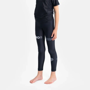 Progress kids Pro spats in black for no-gi grappling and BJJ training.