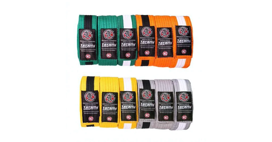 Tatami kids martial arts belts for BJJ progression.