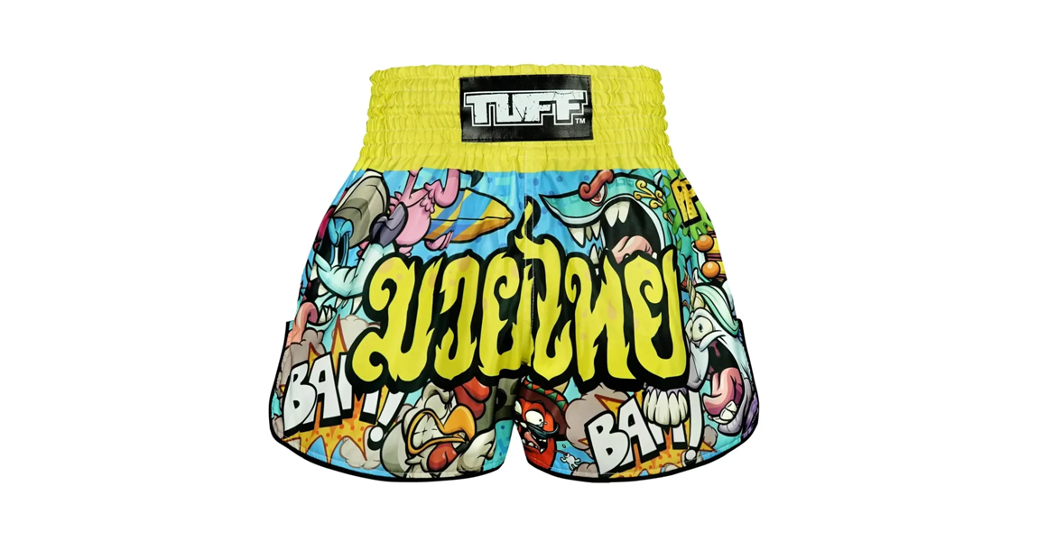 TUFF Muay Thai shorts, kids kickboxing clothing for training and competition