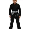 Tatami Kids Nova Absolute BJJ Gi - Black in Black — three‑quarter angle