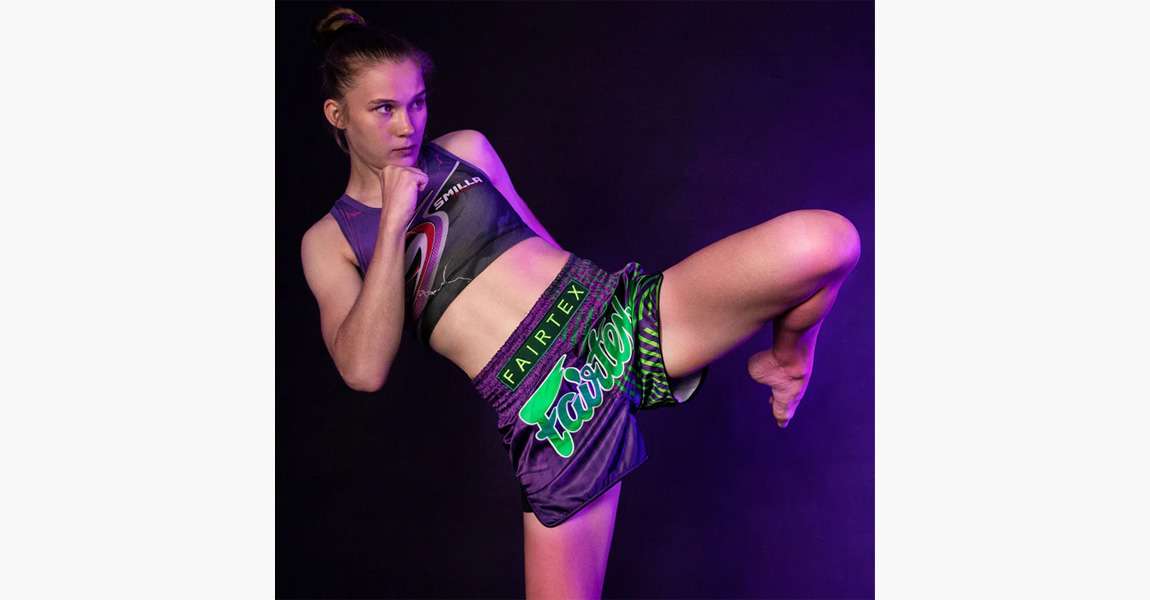 WOMENS MUAY THAI SHORTS Booster Retro Hybrid Muay Thai Kickboxing Shorts