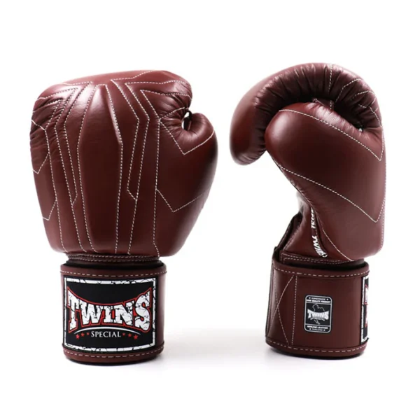 Twins Special BGVL14 Boxing Gloves Brown front view paired gloves
