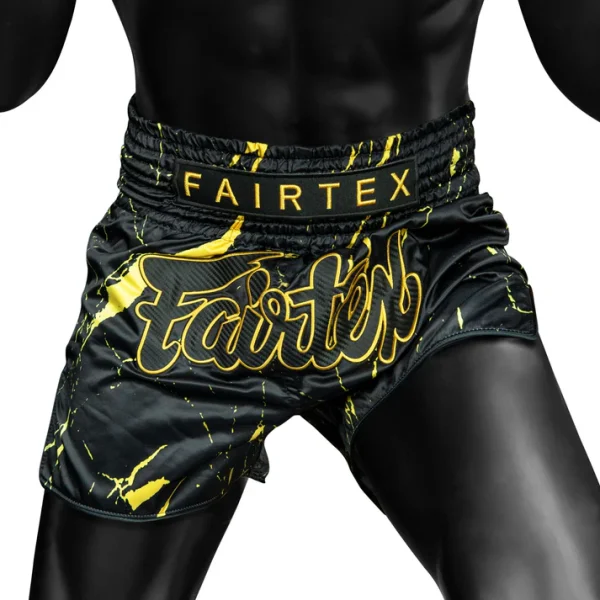 Model wearing Fairtex BS1947 Marble Muay Thai Shorts front