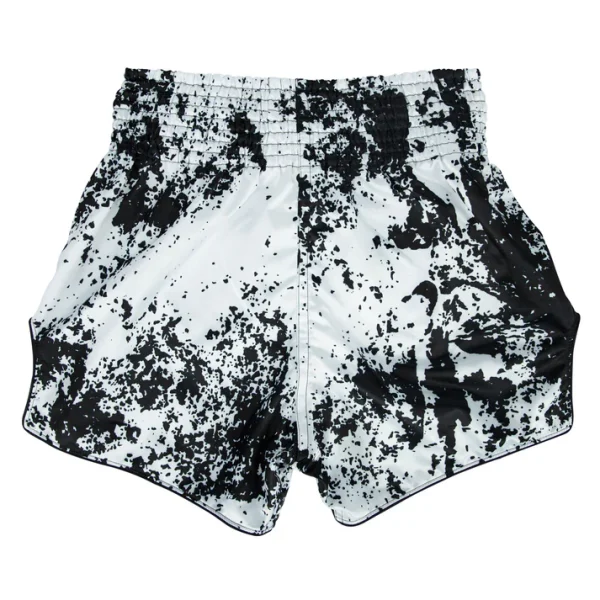 Fairtex BS1948 Grunge Muay Thai Shorts White back view elastic waistband