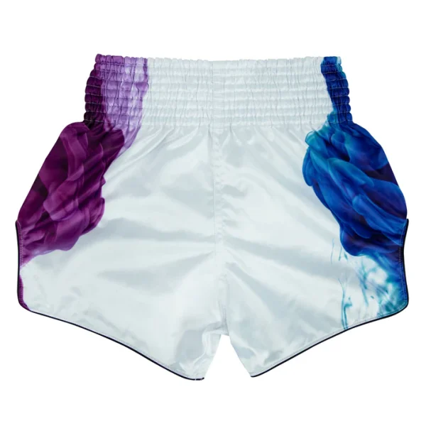 bs1950-fairtex-white-tech-house-muaythai-shorts-2 Fairtex BS1950 Tech House Muay Thai Shorts White back view elastic waistband