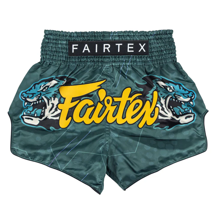 Fairtex BS1952 Jungle Hunter Muay Thai Shorts front view satin