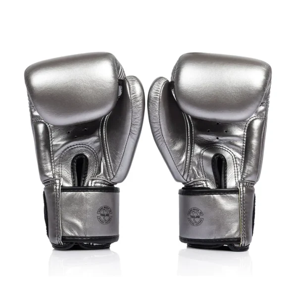 Fairtex BGV1C-PLUS Microfibre Gunmetal gloves back view rear padding design