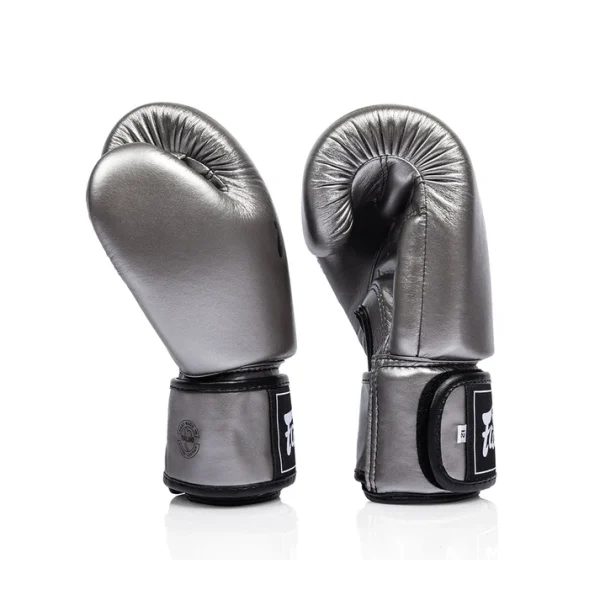 Fairtex BGV1C-PLUS Microfibre Gunmetal gloves side view ergonomic profile