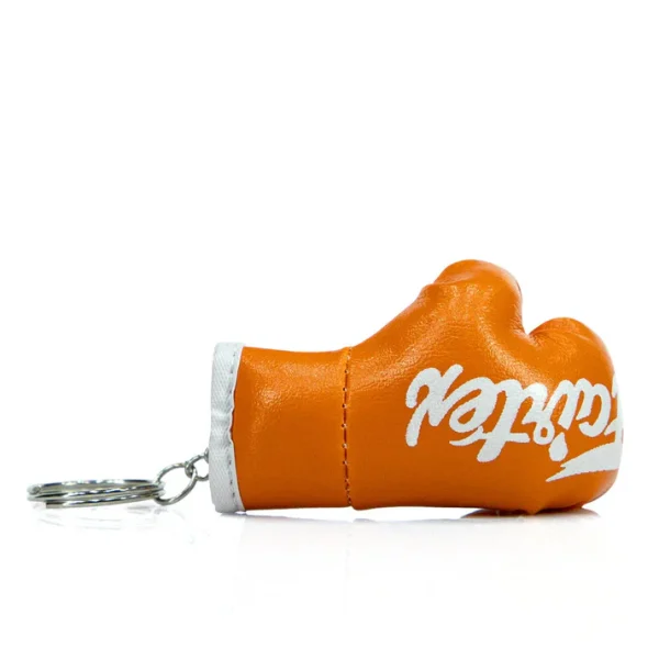 Fairtex KC1 Boxing Glove Keyring Orange side view colourful mini glove