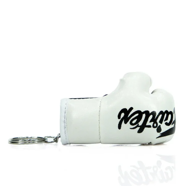 Fairtex KC1 Boxing Glove Keyring White side view clean mini glove
