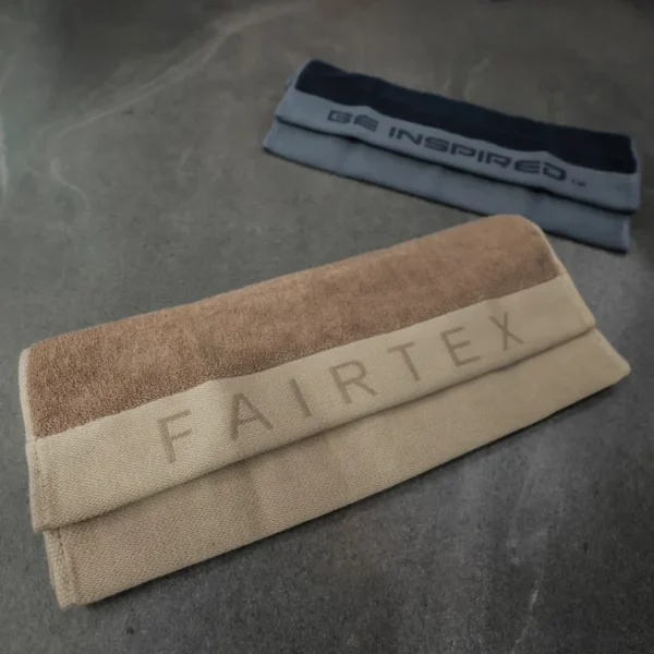 Fairtex Bamboo Hand Towels Blue Brown folded layering absorbent bamboo towels