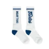 Fairtex Sports Socks White Navy action shot worn during training