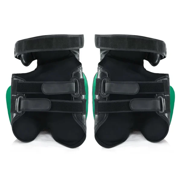 Fairtex TP5 Thigh Pad Black Green back view strap system