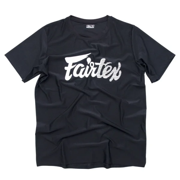 Fairtex TST181 Dry Fit T Shirt Black front view lightweight training tee