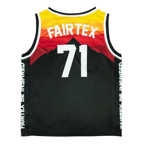 Fairtex JS26 Basketball Jersey Black Orange back view breathable mesh jersey